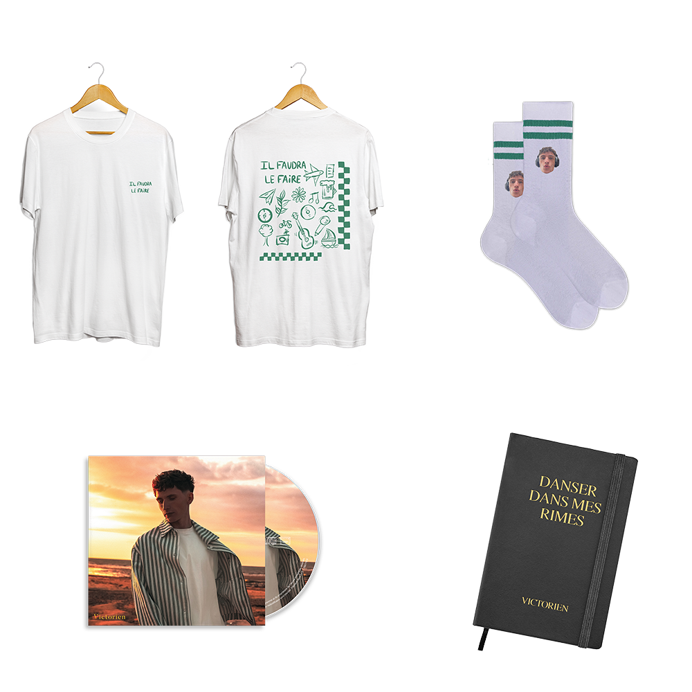 PACK CD DÉDICACÉ + T-SHIRT + CHAUSSETTES + CARNET