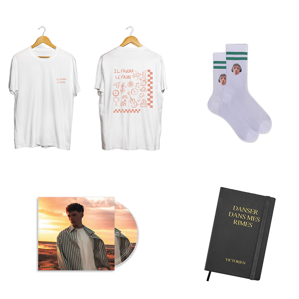 PACK CD DÉDICACÉ + T-SHIRT + CHAUSSETTES + CARNET